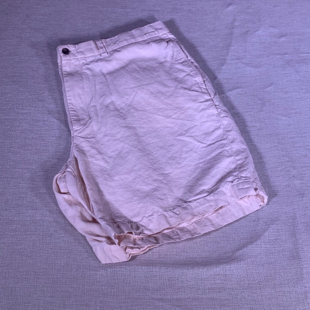 Brooks‎ Brothers Mens Linen Cotton Blend Chino Shorts Size 40 Flat Front